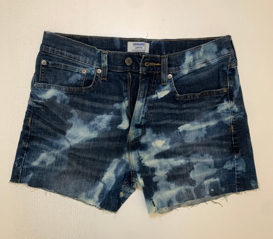 Bleach Striped Jean Shorts